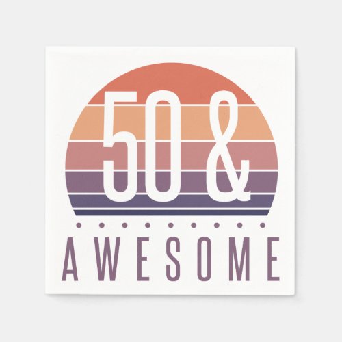 50th Birthday Retro Sunset Napkins