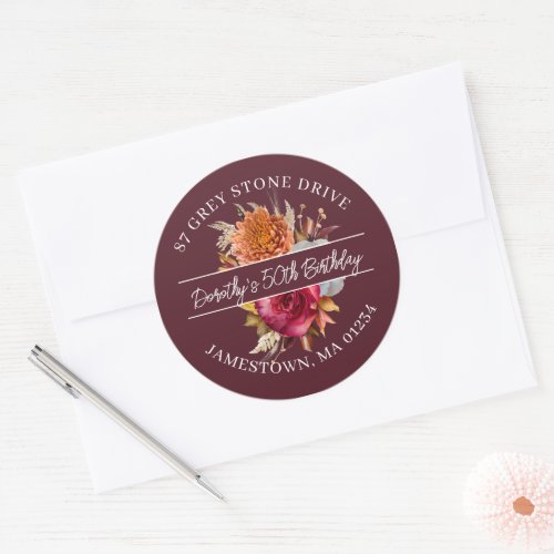 50TH Birthday Return Address Label