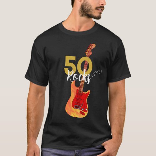 50th Birthday Rock and Roll Guitar T_Shirt