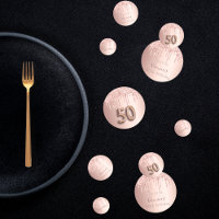 50th birthday rose gold glitter pink monogram