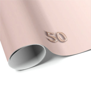 50th Birthday rose gold pink drips Wrapping Paper
