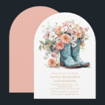 50th Birthday Rustic Cowgirl Boots Flowers Invitation<br><div class="desc">50th Birthday Rustic Cowgirl Boots Flowers Birthday Invitation features a pair of leather cowgirl boots with with peach,  pink and white flowers and your personalized 50th birthday party invitation information below. Created by Evco Studio www.zazzle.com/store/evcostudio</div>