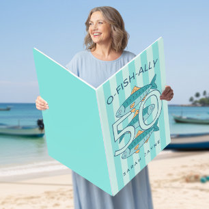 50th Birthday Sardine Stripe Extra Large Jumbo Card