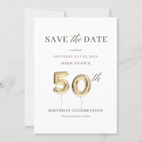 50th Birthday Save the Date Card