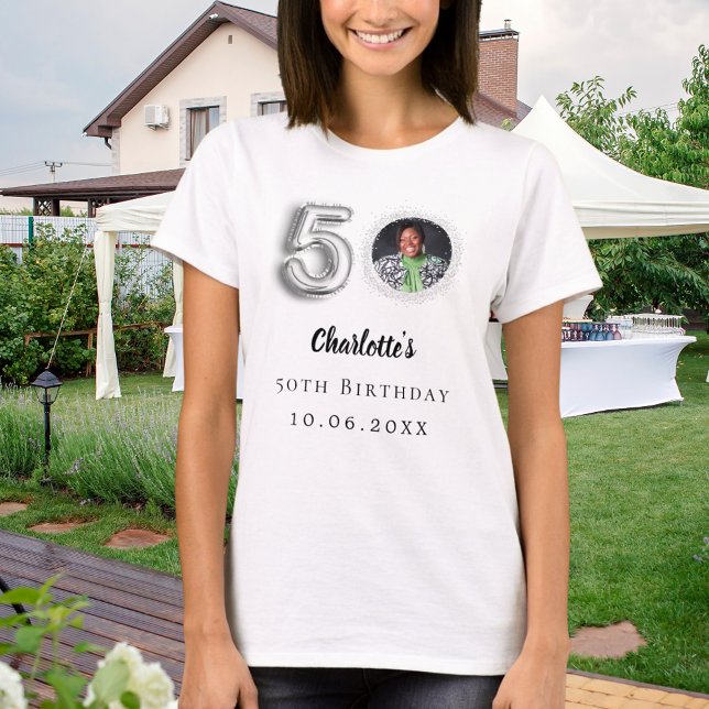 50th birthday silver photo T-Shirt (Creator Uploaded)