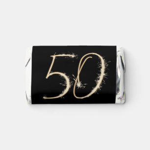 50th Birthday Sparklers On Black Hershey's Miniatures