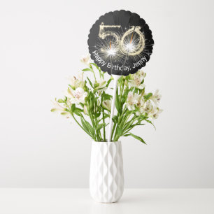 50th Birthday Sparklers With Name Balloon