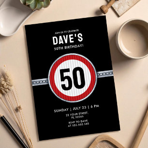 50th Birthday Speed Limit  Invitation