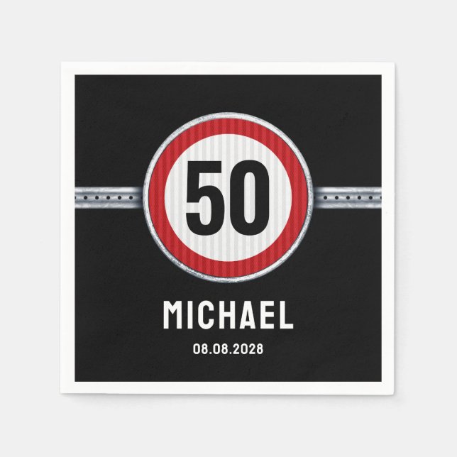 50th Birthday Speed Limit  Napkins (Front)