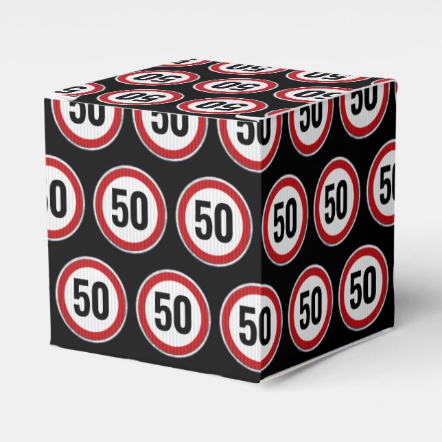 50th Birthday Speed Limit Sign - ANY AGE Favor Boxes (Front Side)