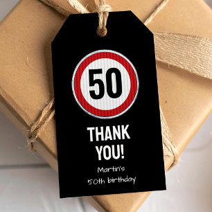 50th Birthday Speed Limit Sign - ANY AGE Gift Tags