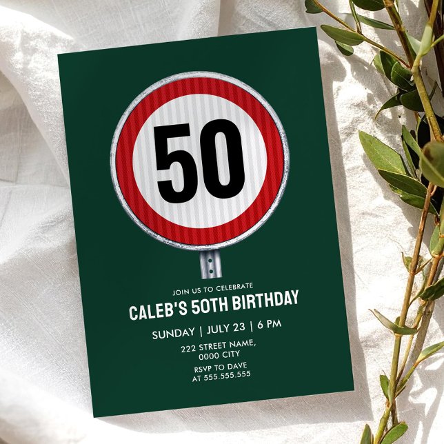 50th Birthday Speed Limit Sign - ANY AGE Invitation (Creator Uploaded)