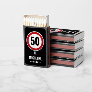 50th Birthday Speed Limit Sign - ANY AGE Matchboxes
