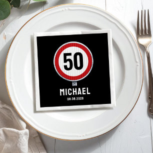 50th Birthday Speed Limit Sign - ANY AGE Napkins