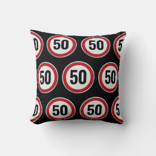 50th Birthday Speed Limit Sign - ANY AGE Throw Pillow
