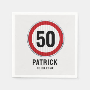 50th Birthday Speed Limit Sign Napkins