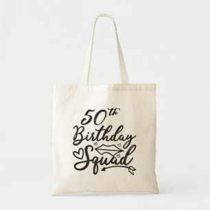 50Th Birthday Squad Party Birthday Bday Silver Tote Bag