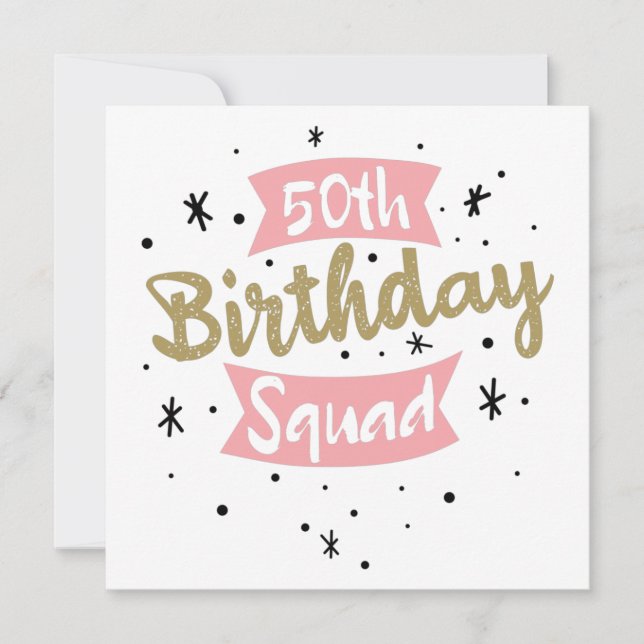 50th Birthday Squad Save The Date (Front)