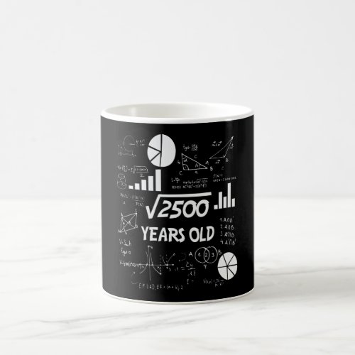 50th Birthday Square Root Math 50 Years Old Bday Coffee Mug