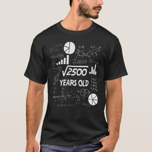 50th Birthday Square Root Math 50 Years Old Bday T_Shirt