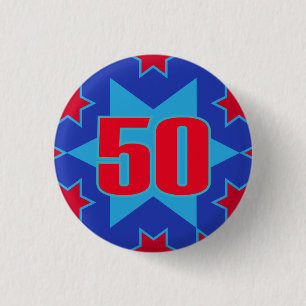 50th Birthday star button/badge Button