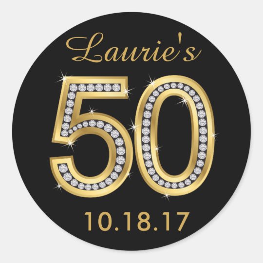 50th Birthday Stickers | Diamond | Zazzle.com
