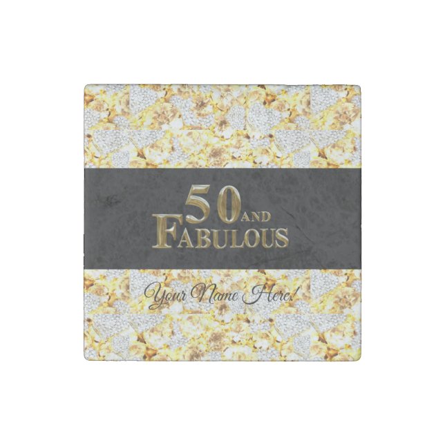 50th Birthday  Stone Magnet (Front)