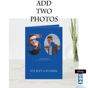 50th Birthday Stylized Photo Template Card