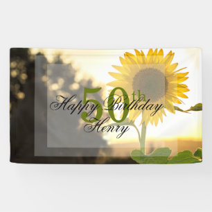 50th Birthday Sunflower Banner