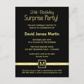 50th Birthday Surprise Party - Sample Invitations