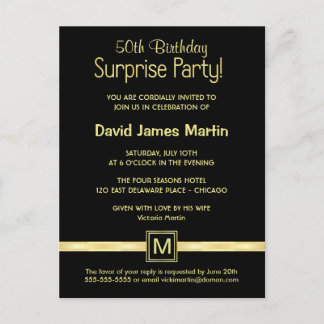 50th Birthday Surprise Party - Sample Invitations