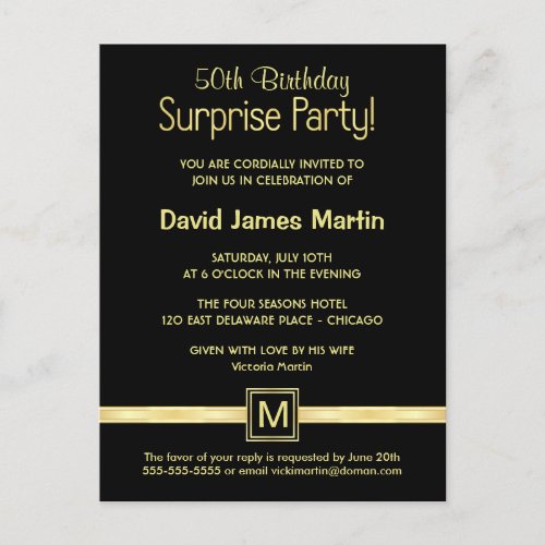 50th Birthday Surprise Party _ Sample Invitations