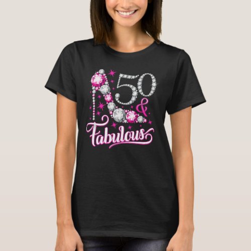 50th Birthday T_shirt 50  Fabulous t_shirt for l