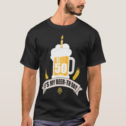 50th Birthday T_Shirt Its my Beer_th Day Funny Bee