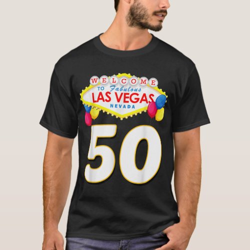 50th Birthday T Shirt Las Vegas Fabulous 50 Years 