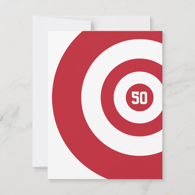 50th Birthday - Target Bullseye Invitation (Front)