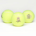 50th Birthday Tennis Court Queen Personalized Balls<br><div class="desc">Funny personalized 50th birthday tennis ball with custom name and age and the saying "50 and still queen of the court" in purple and black. Colors and fonts can be edited.</div>