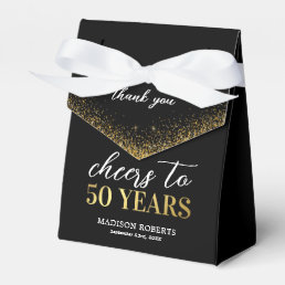50th Birthday Thank You Black Gold Favor Boxes