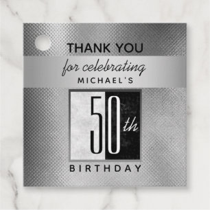 50th Birthday Thank You Favor Tags