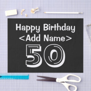 50th Birthday Themed Personalized Tissue Paper