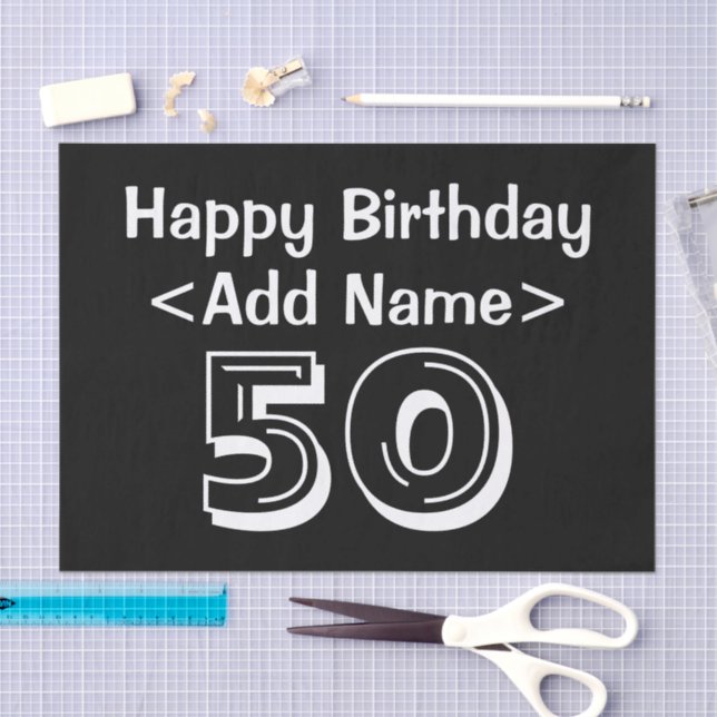 50th Birthday Themed Personalized Tissue Paper (Craft)