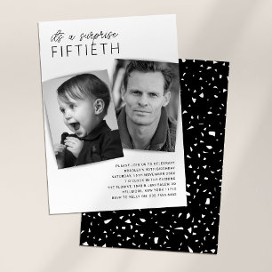 50th Birthday Then & Now Photo Invitation