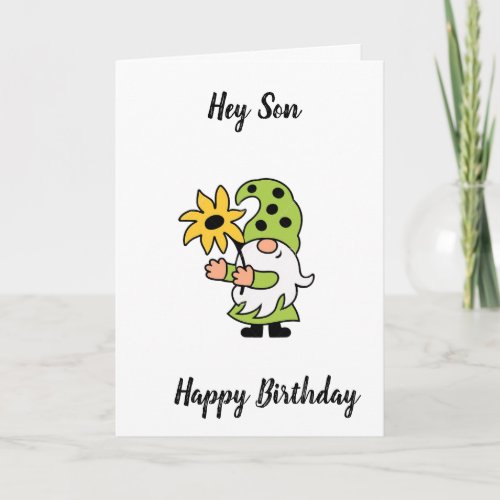 50th BIRTHDAY TO SON FROM COOL GNOME Card