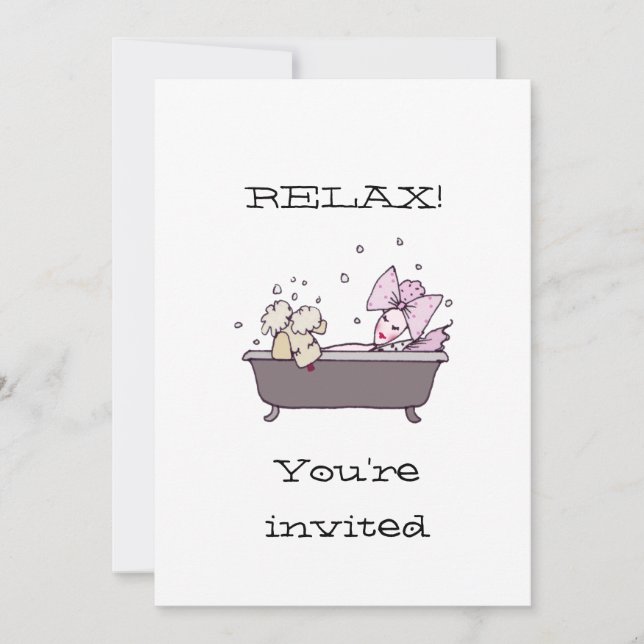 50th Birthday Two-Sided Flat Card Spa Invitation (Front)