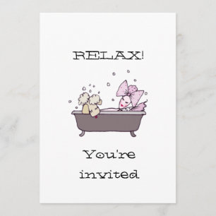 50th Birthday Two-Sided Flat Card Spa Invitation