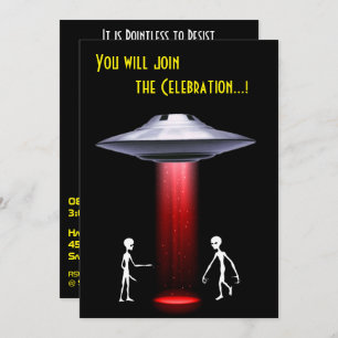50th Birthday 👽 UFO Alien Abduction Party Invitation