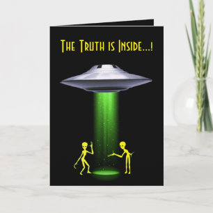 50th Birthday 👽 UFO Alien Party Letterpress Thank You Card