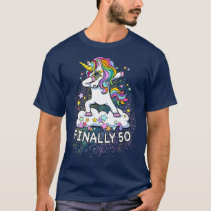50th birthday unicorn cool dabbing  T-Shirt