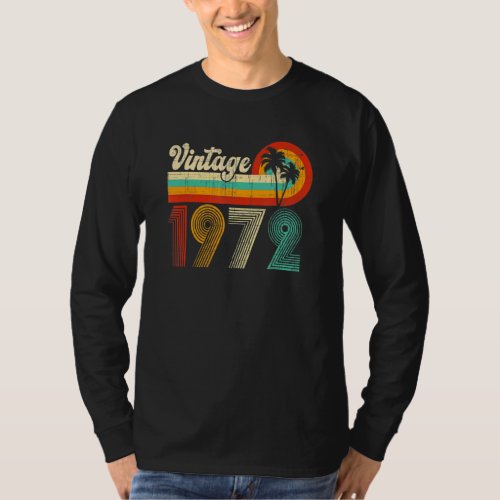 50th Birthday Vintage 1972 50 Year Old  Men Women T_Shirt