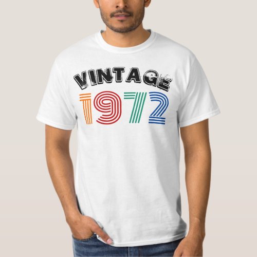 50th Birthday Vintage 1972 T_Shirt